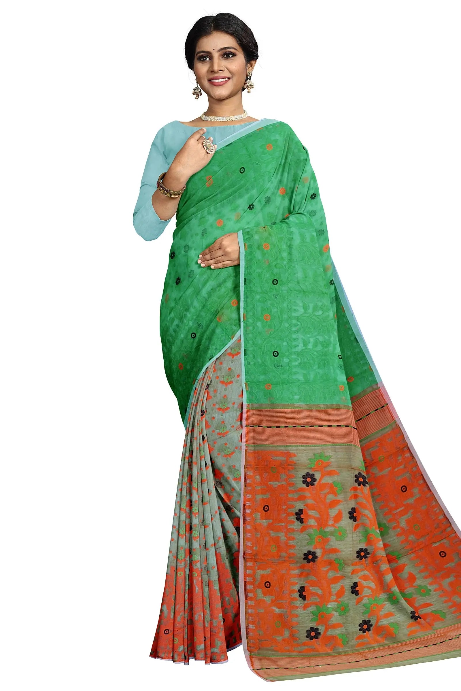 Buy Cloud Cream Saree with Lucknowi Threadwork Online KALKI Fashion India