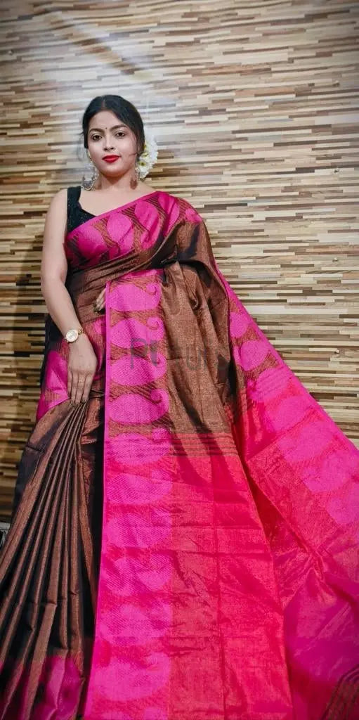 Bengal tissue handloom saree with blouse piece Putul's Fashion