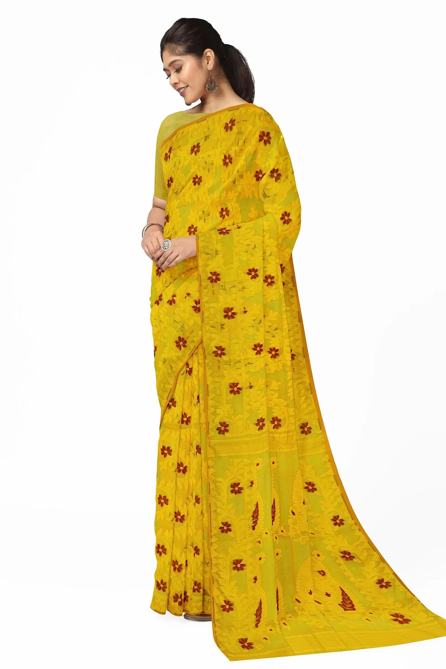 Bengal Kolka Jamdani Yellow