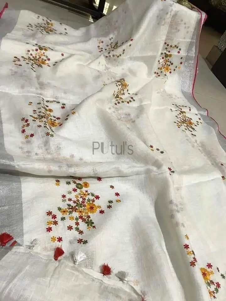 Bhagalpur linen silk saree Putul's Fashion