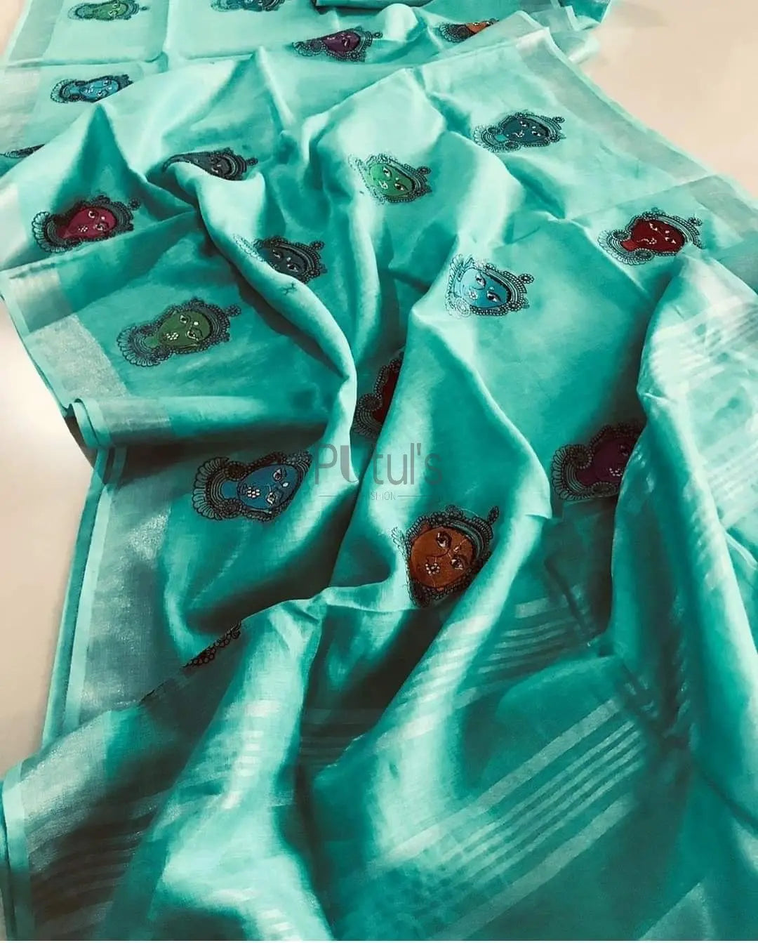 Bhagalpur linen silk saree Putul's Fashion