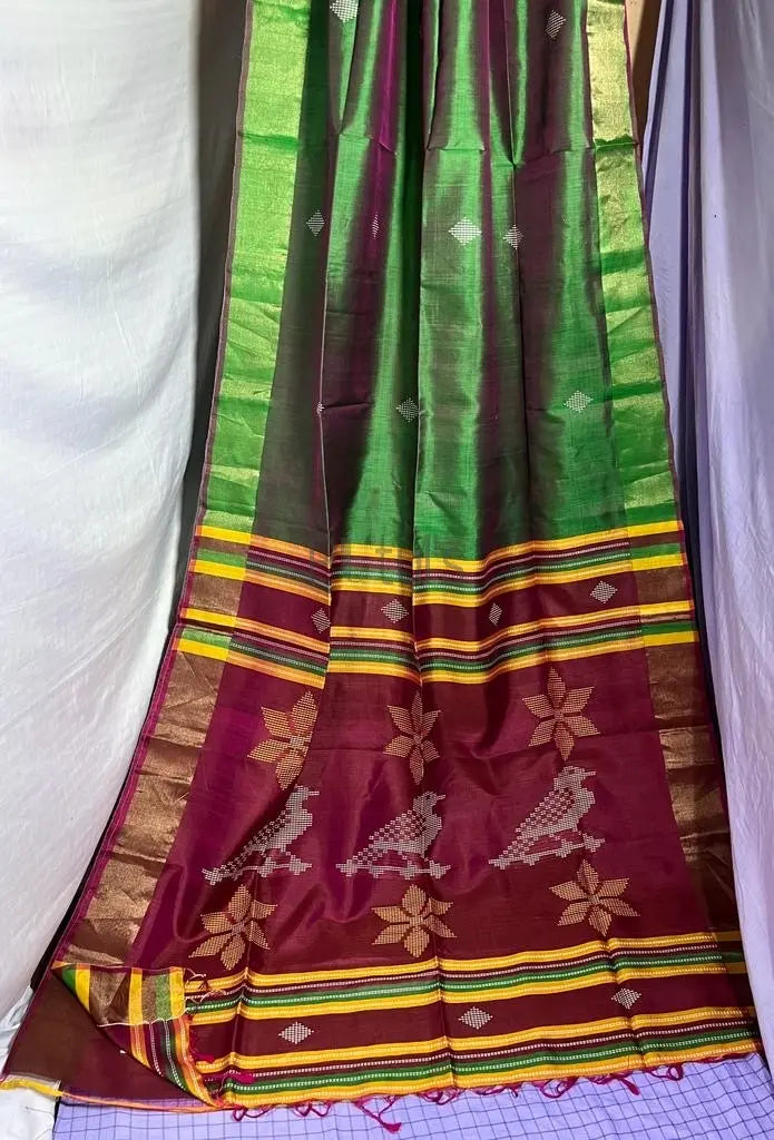Bishnupur katan silk saree Kalakshetra design hu Putul's Fashion