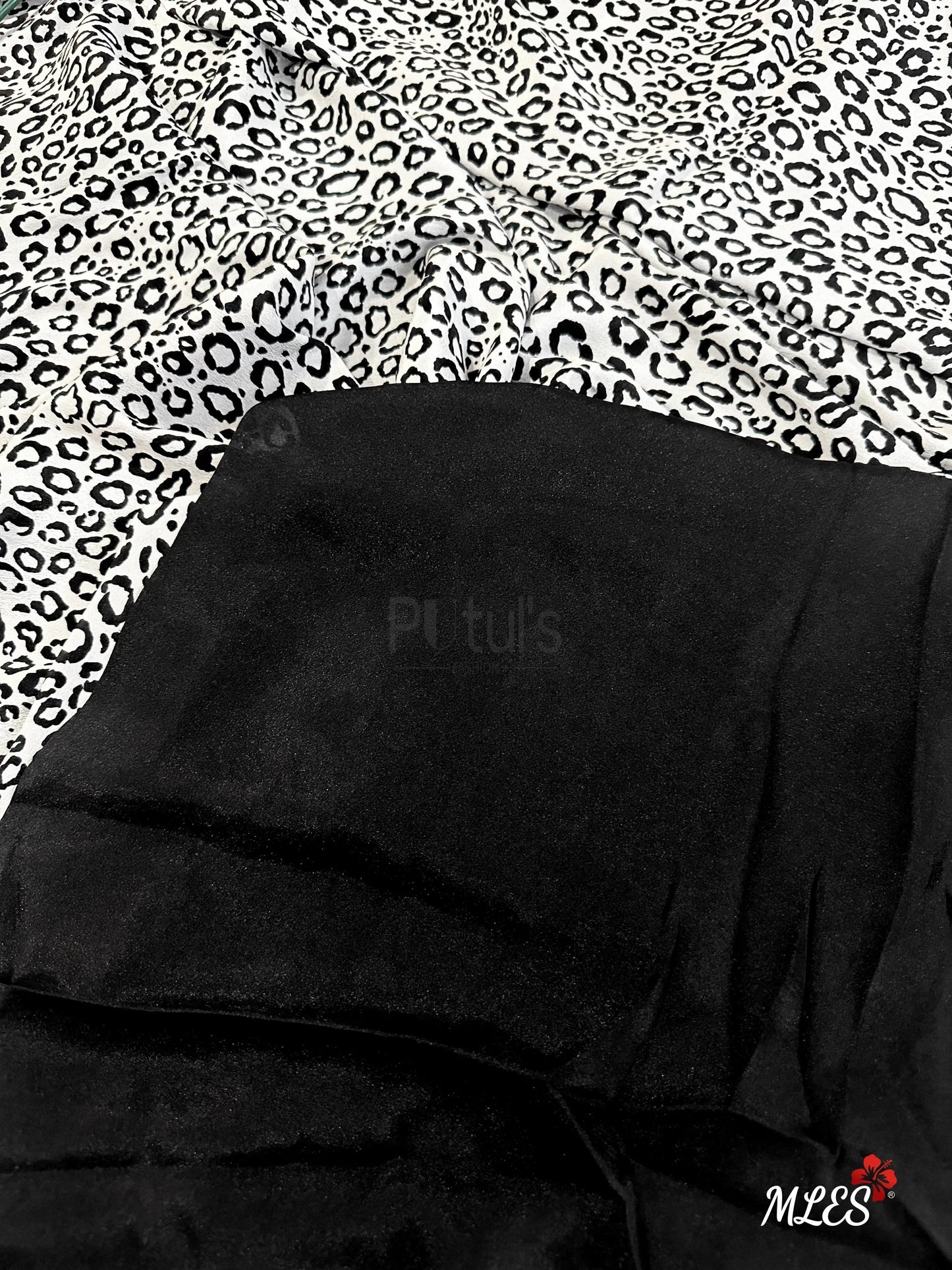 Black and white satin silk saree Putul's Fashion
