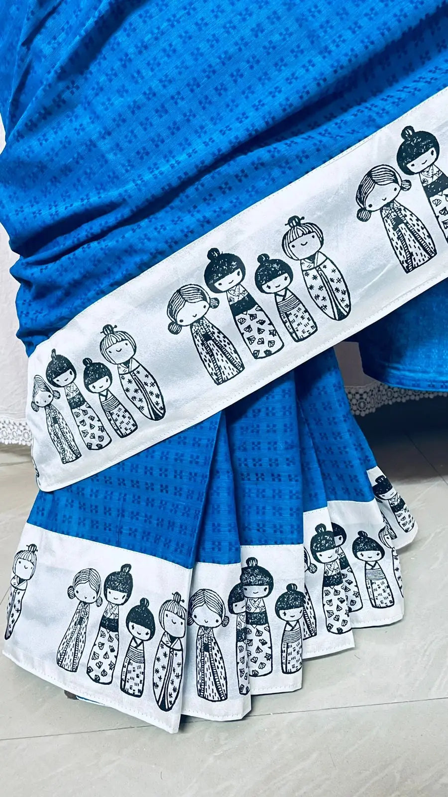 Block Print khadi cotton Saree of Putul motif Putul's Fashion