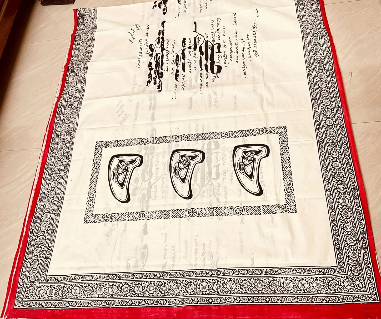 Block print scripts saree of kobiguru My Store