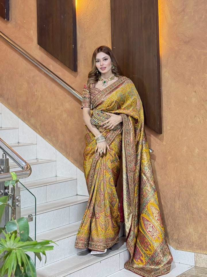 Maharani Kanni Silk Saree with Stitched Blouse