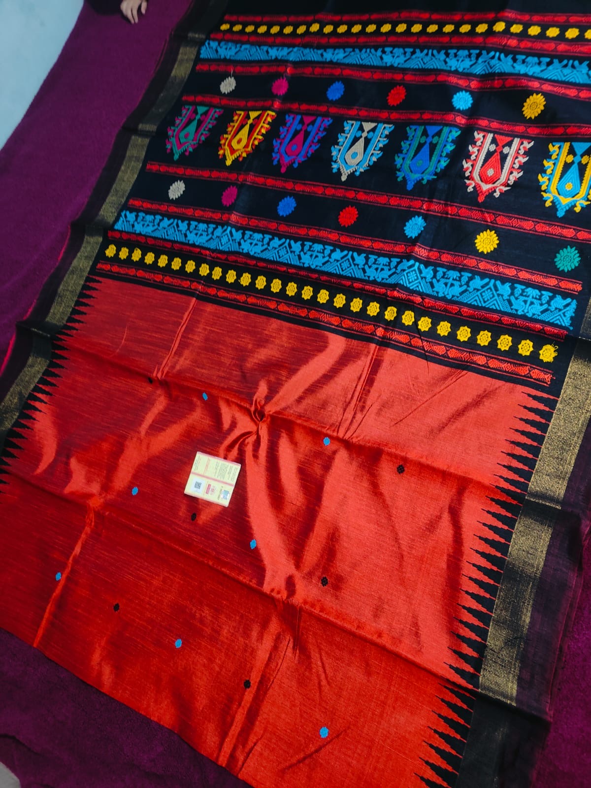 Dolabedi motif raw silk saree , A handloom saree
