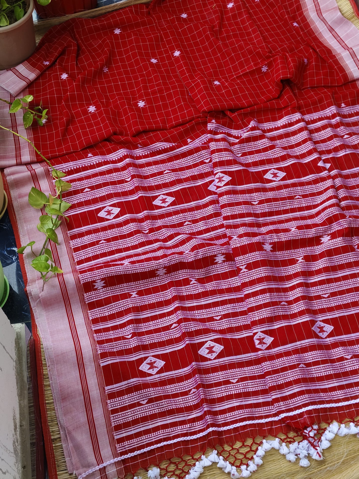 Khadi cotton bhujodi weaving saree New launch in Puja