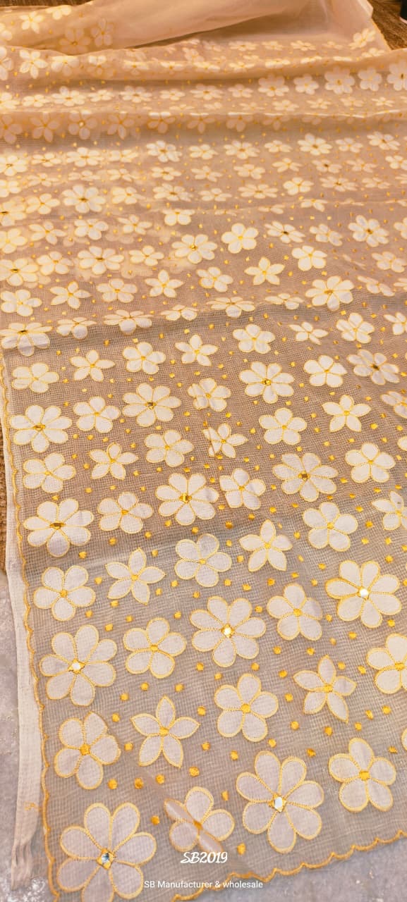 Reshom kota applique saree  saree