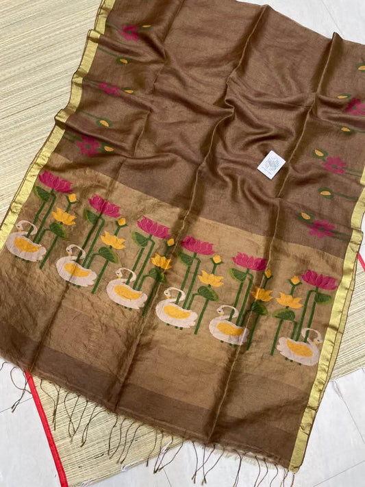 Silk linen tissue paithani, A love triangle of tissue, linen and paithani