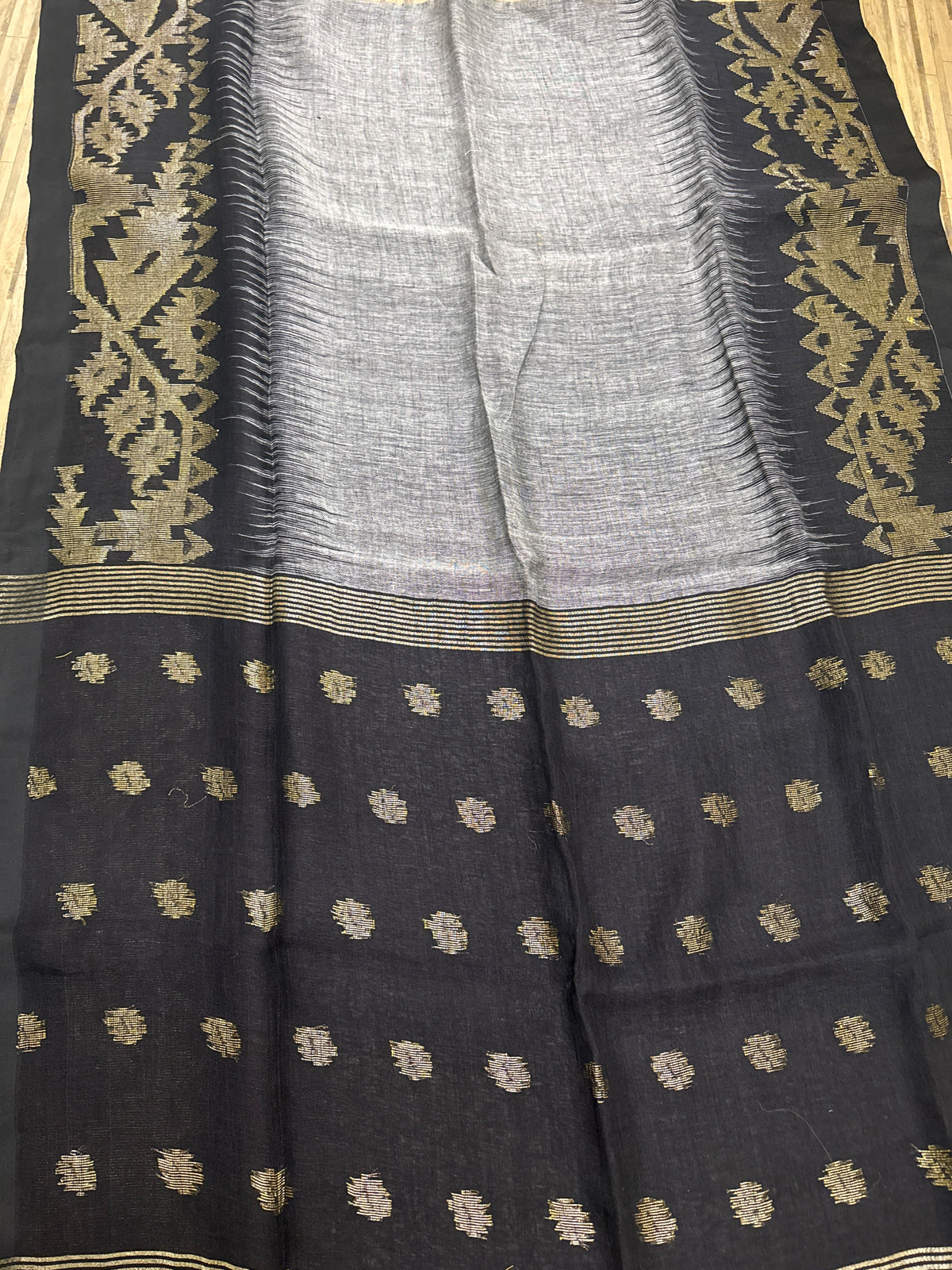 Linen Jamdani black white