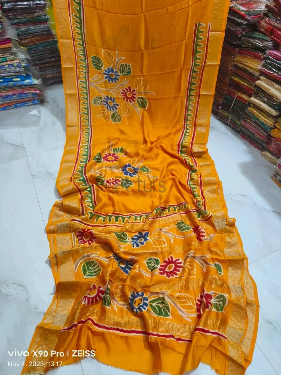 Chanderi silk batik saree Putul's Fashion