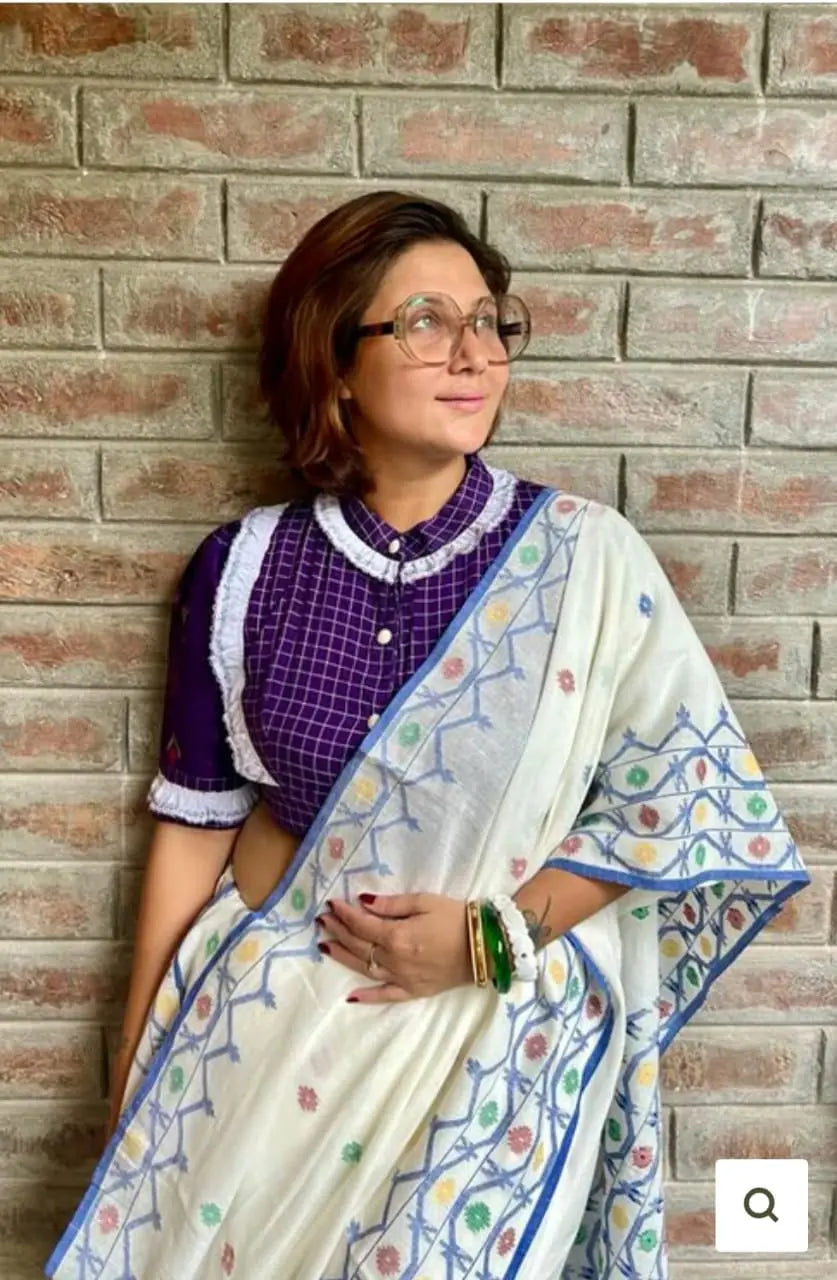 Cotton Jamdani saree of Bengal Putul's Fashion