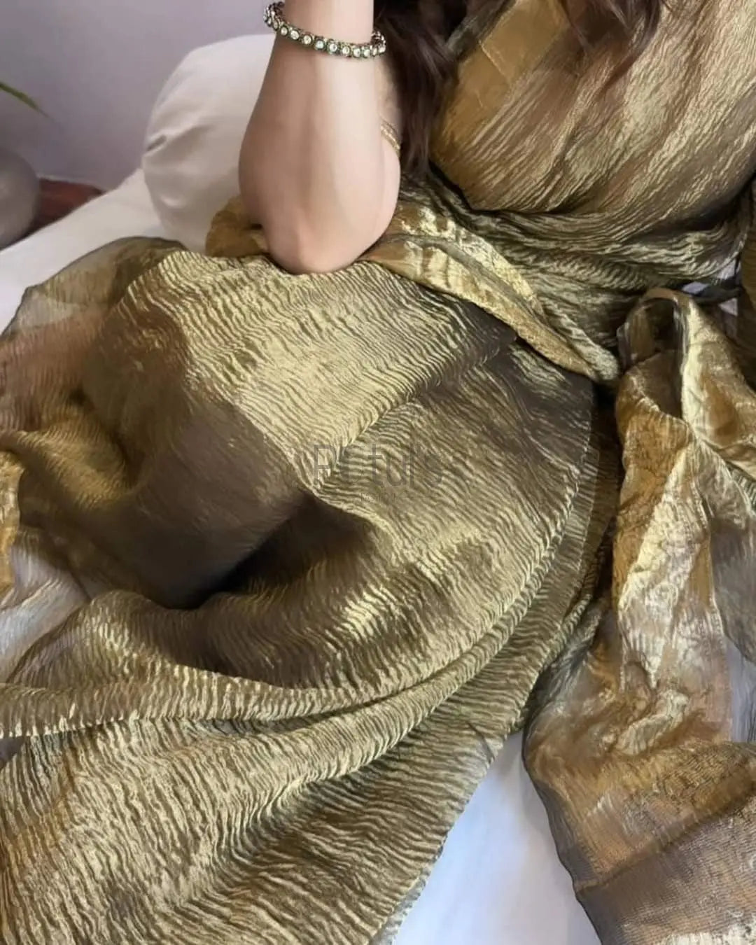 Crushed tissue banarasi saree Putul's Fashion