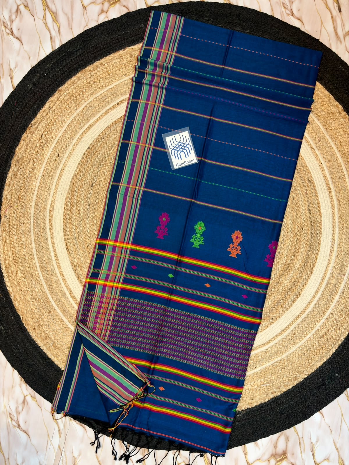 Cotton bi cotton jamdani saree of Bengal, tribal inspired design