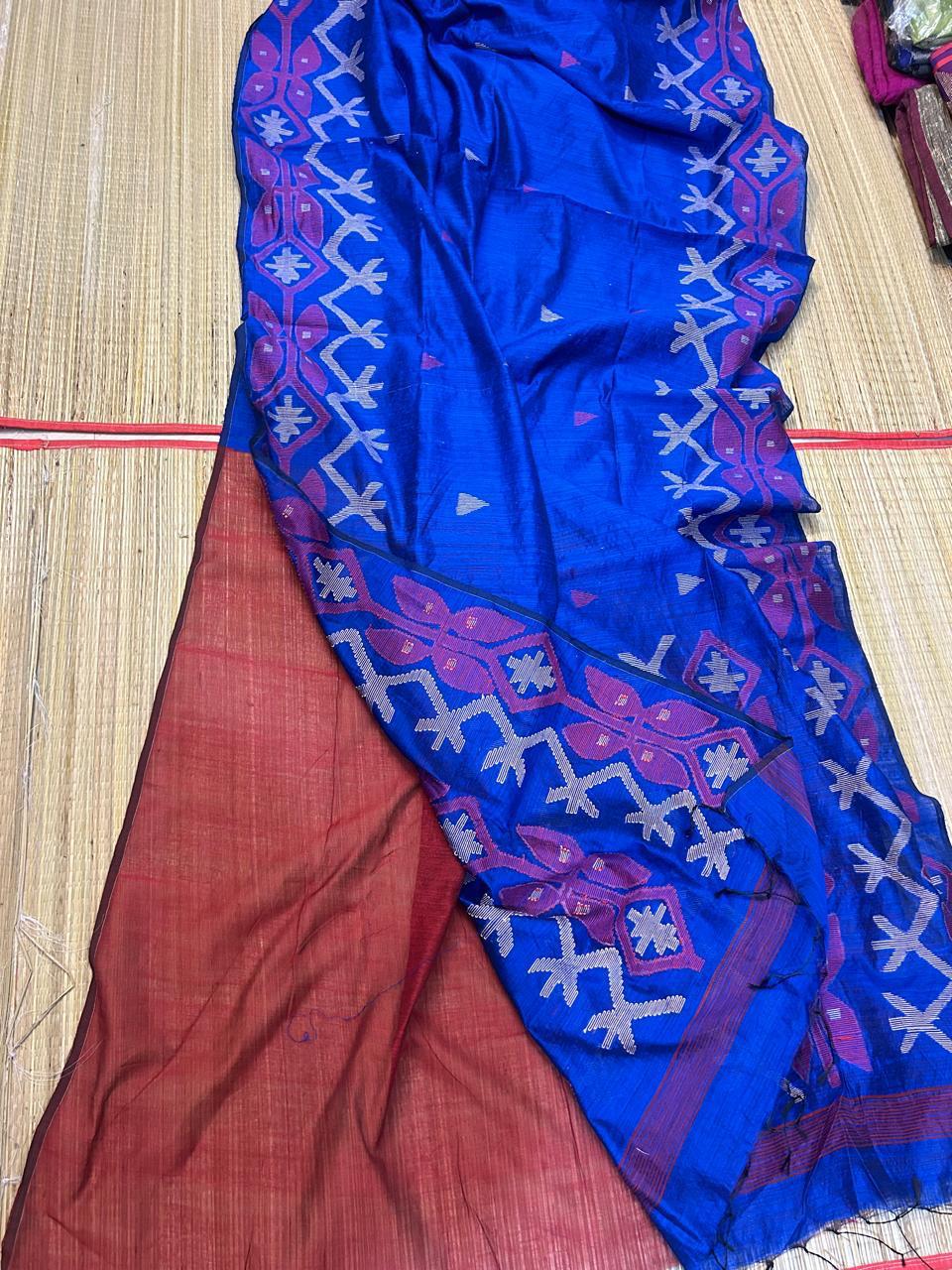 Motka jamdani saree hand weaving