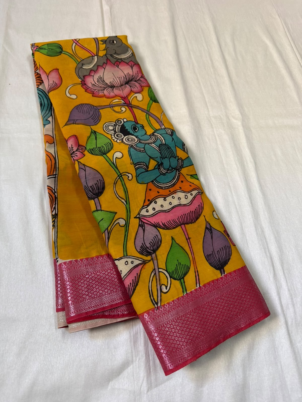 Pen kalamkari bangalore silk saree