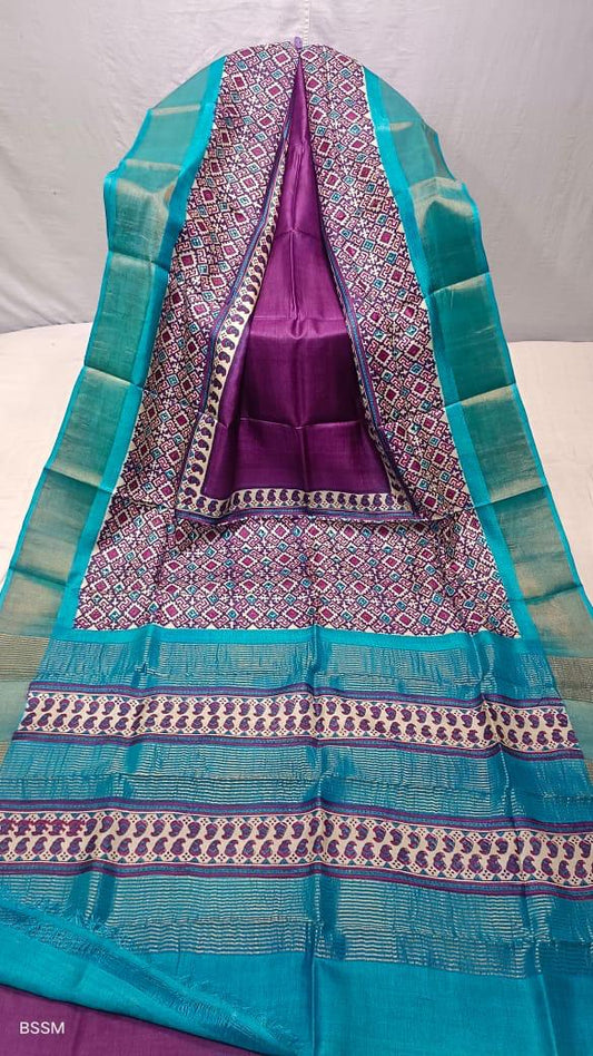 Zari border gachi tussar saree