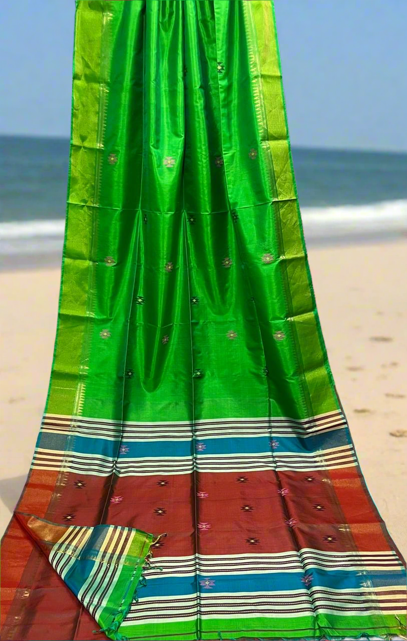 Bishnupur Kolakhetra katan silk saree silk mark certified