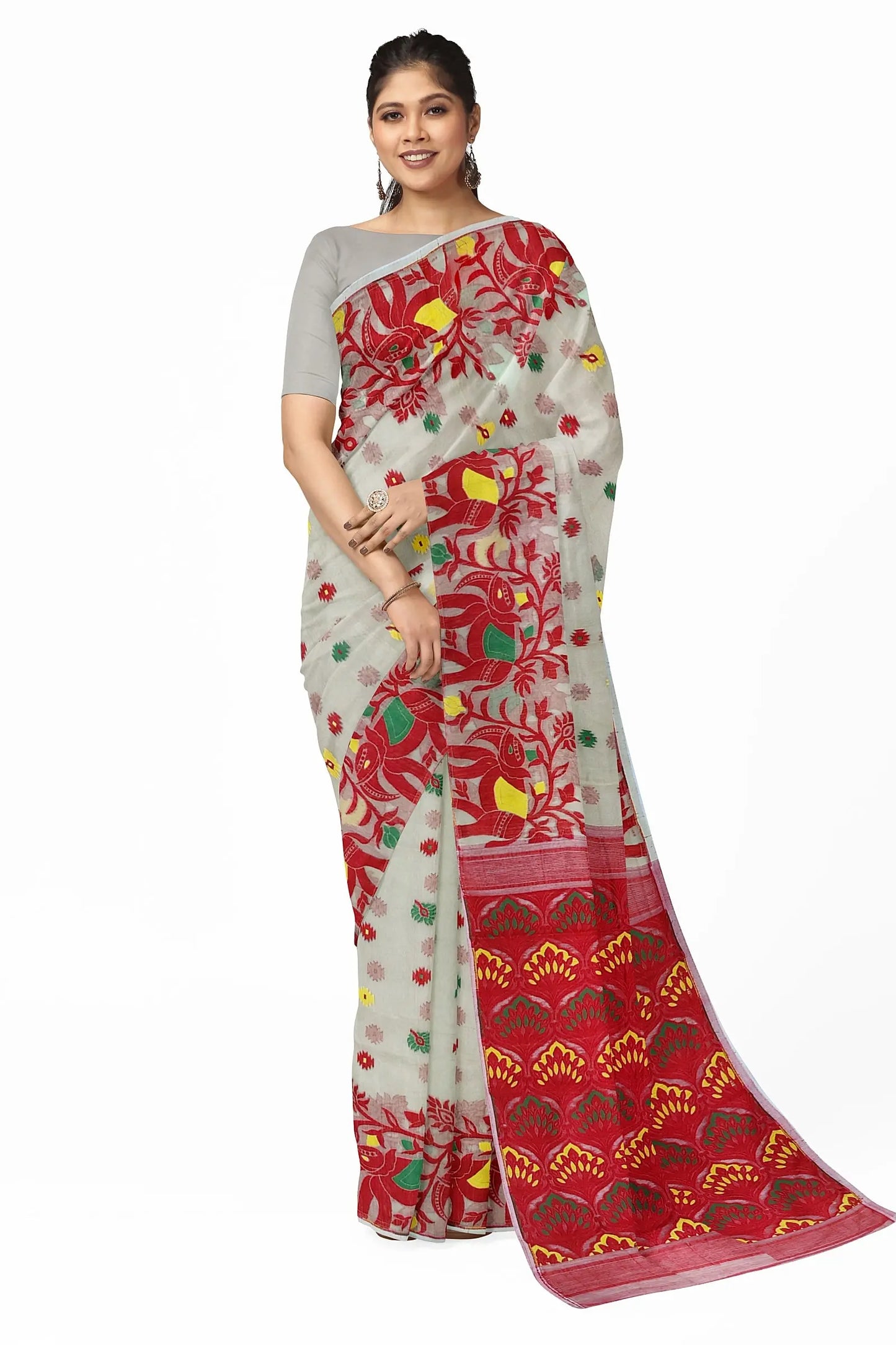 Dhakai jamdani Resham saree soft saree designer saree handwoven saree Elephant jamdani Putul's fashion