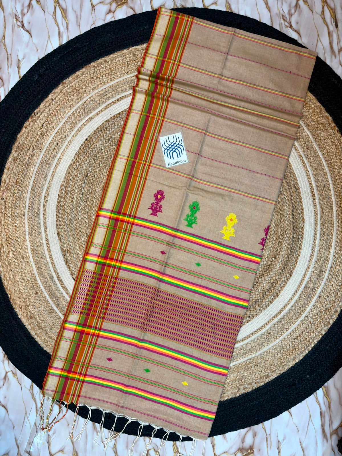 Cotton bi cotton jamdani saree of Bengal, tribal inspired design
