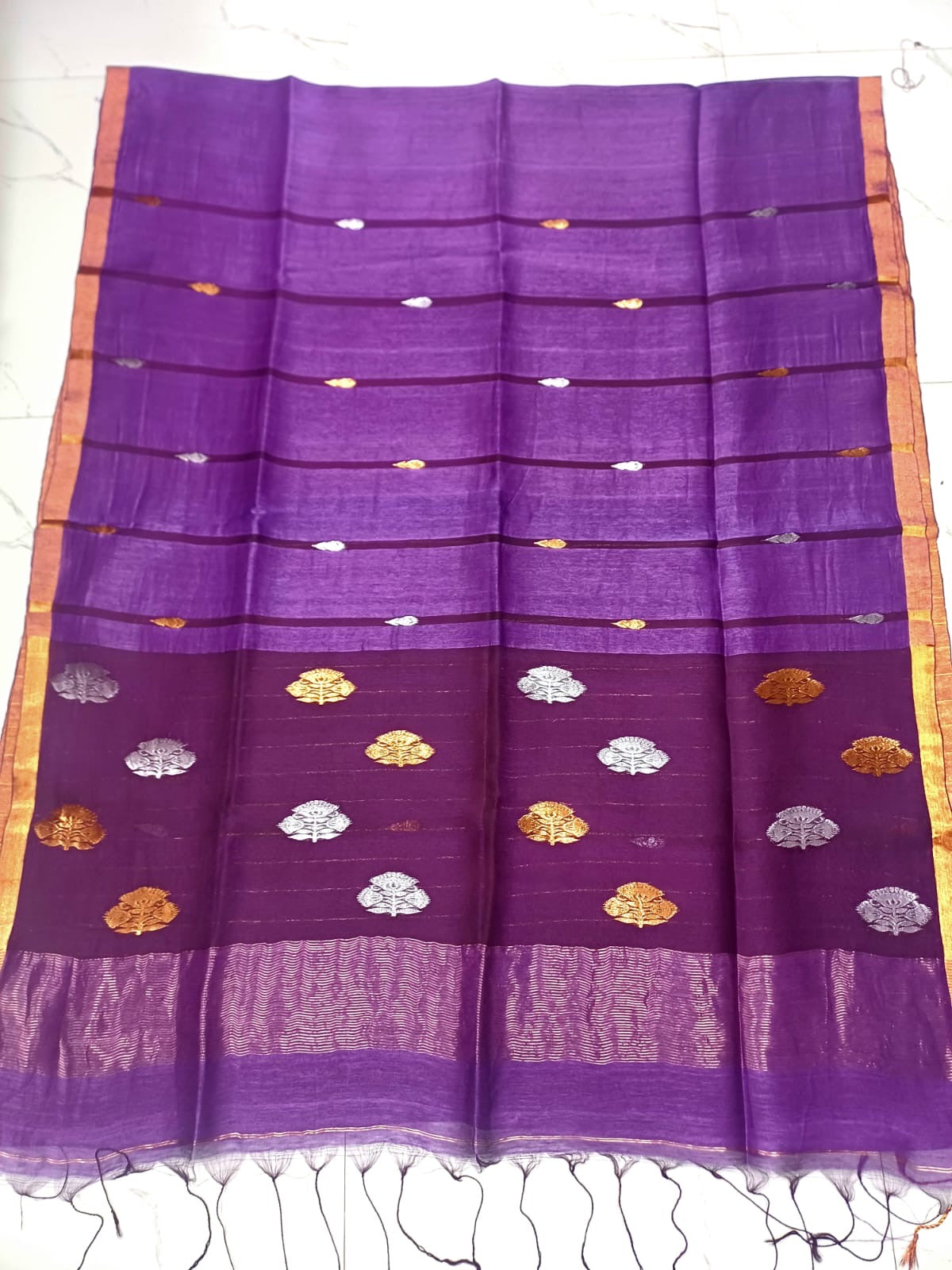 Silk linen jamdani from Bengal , A new addition for Puja days