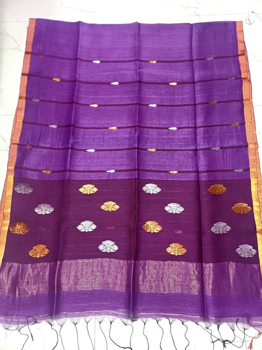 Silk linen jamdani from Bengal , A new addition for Puja days