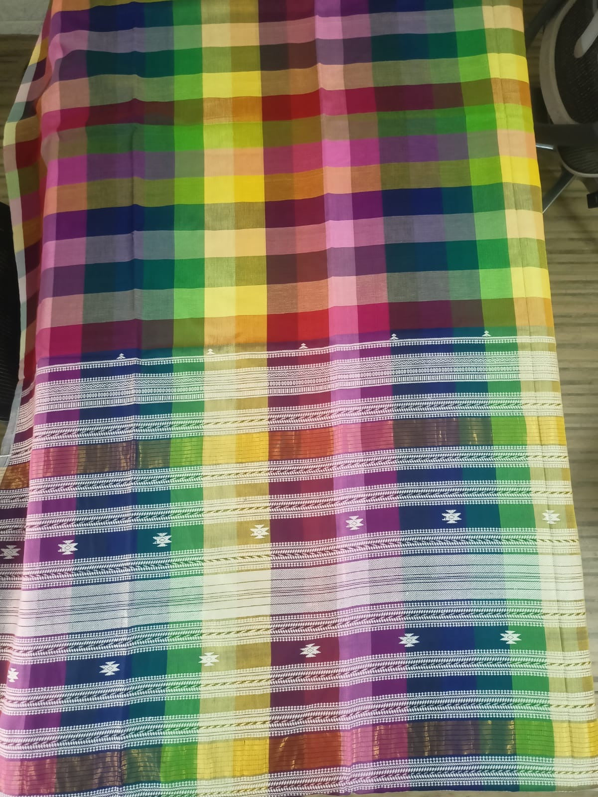 Khadi cotton Bhujodi weaving saree from Bengal