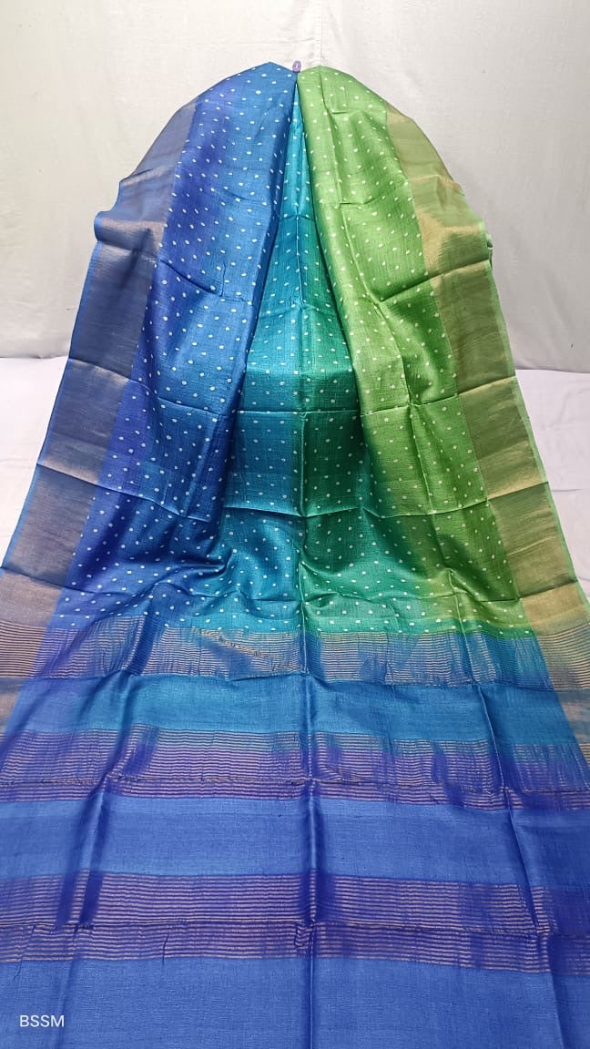 Zari border gachi tussar silk