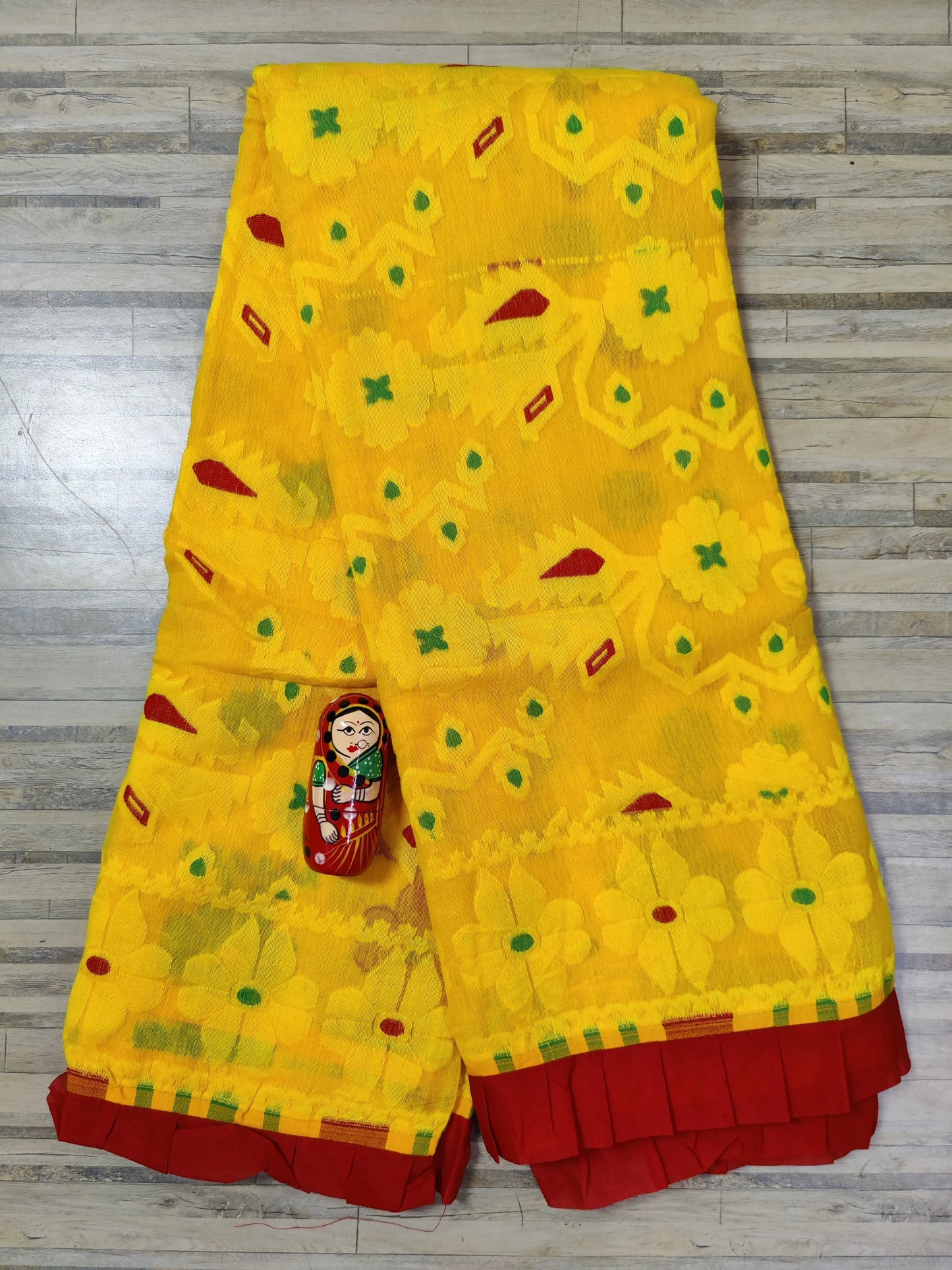 Bengal Jamdani Frill Yellow