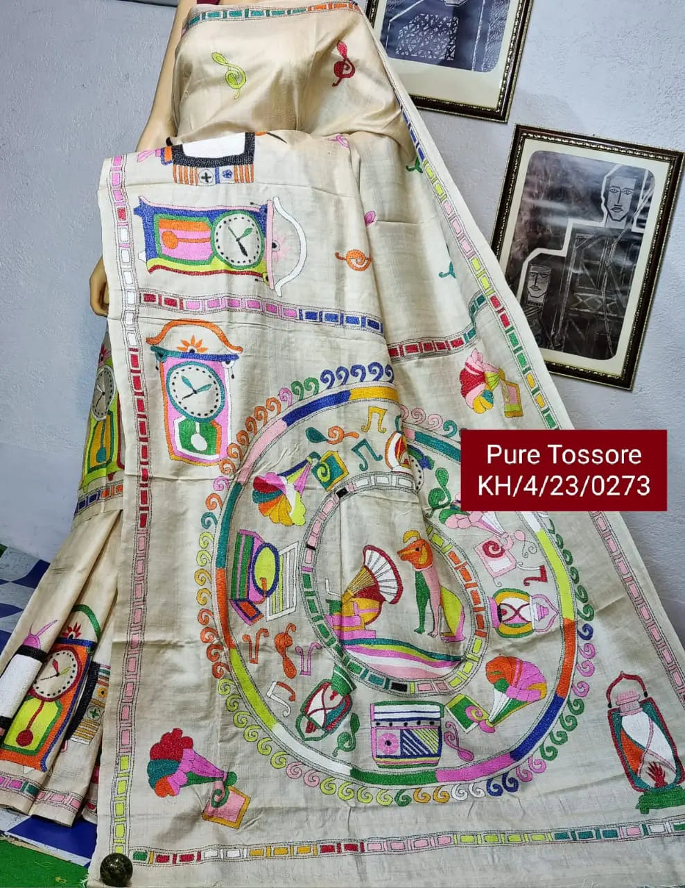Gachi by gachi Tussar saree katha work with silk mark Putul's fashion