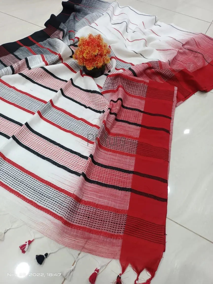 Ganga Yamuna border ikkat cotton saree Putul's Fashion