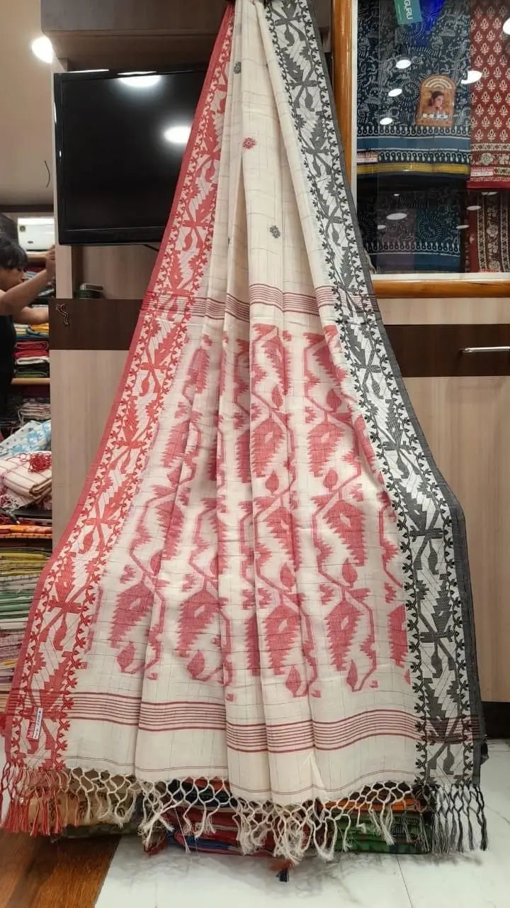Ganga yamuna border cotton ikkat jamdani Putul's fashion