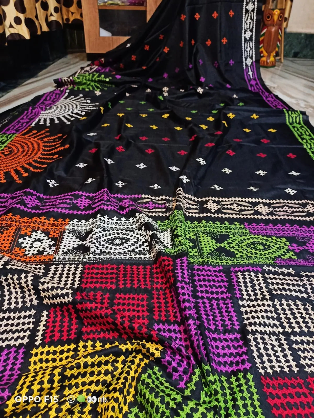 Gujarati Kantha stitch saree Putul's Fashion