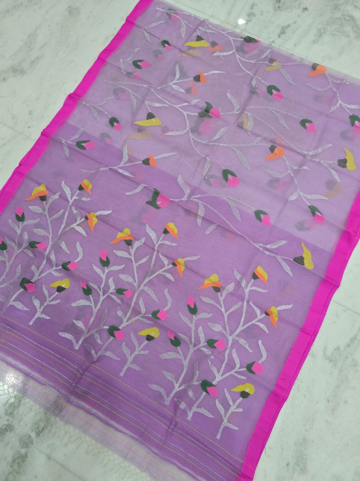 Baby pink muslin jamdani saree, A story of Bengal handloom