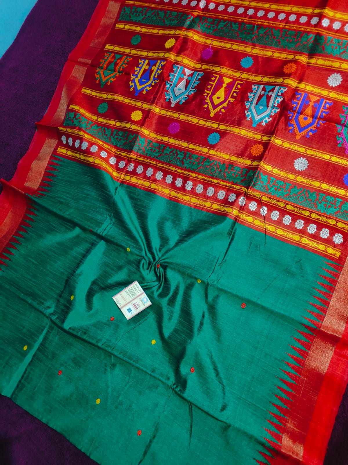 Dolabedi motif raw silk saree , A handloom saree