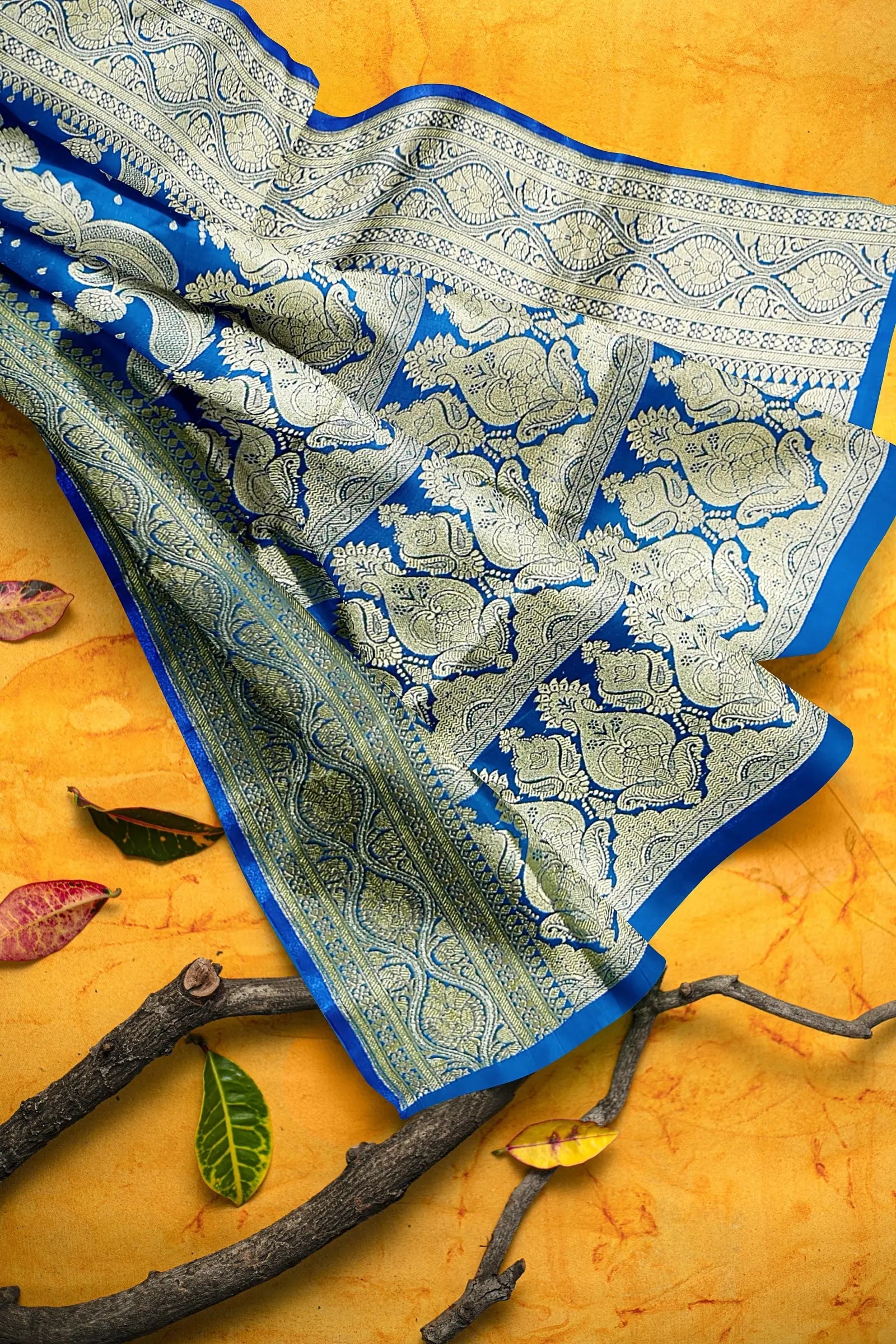 Katan banarasi kolka motif sky Putul's fashion