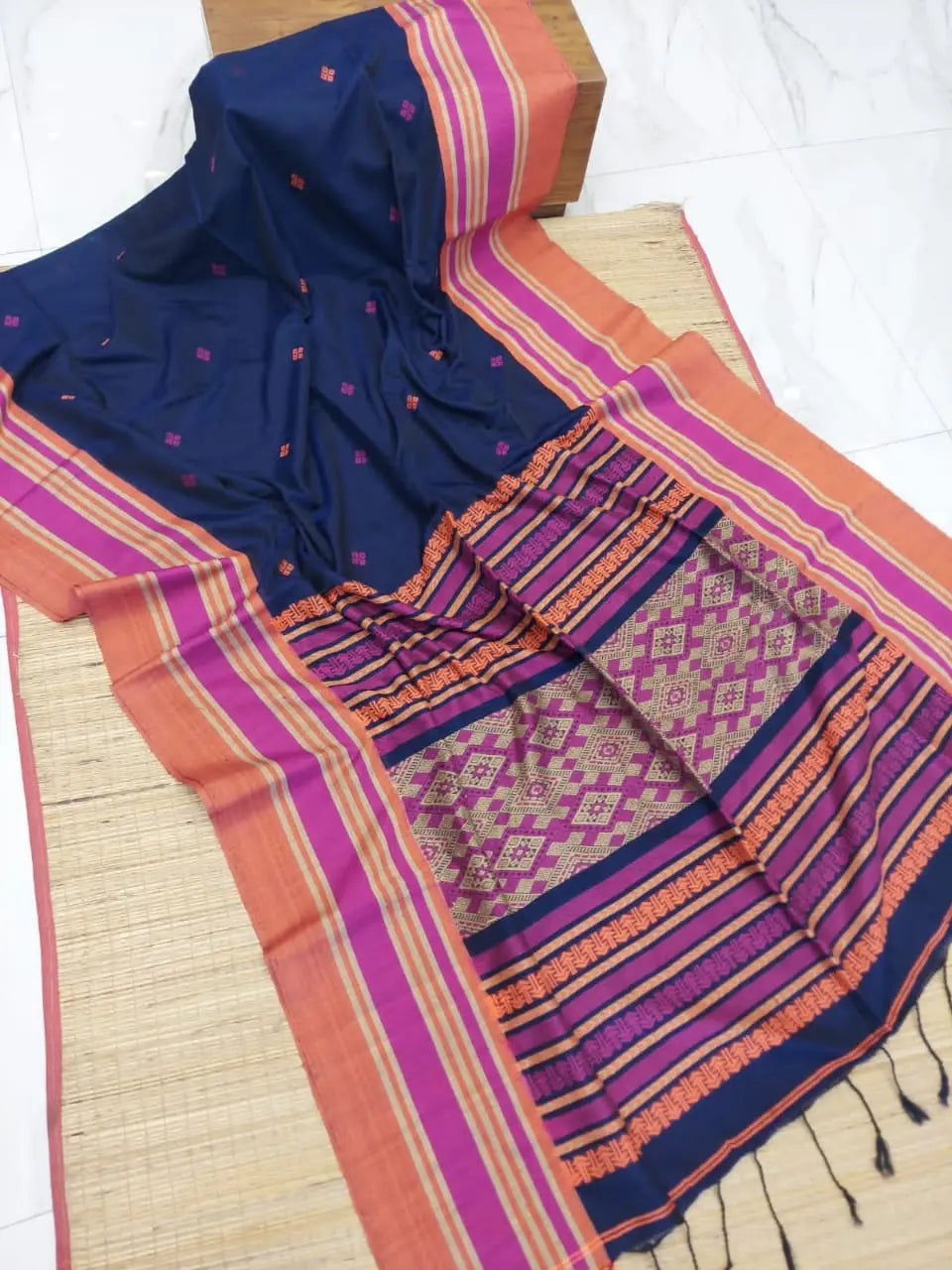 Khadi cotton saree Assam Kantha design PUTULS fashion
