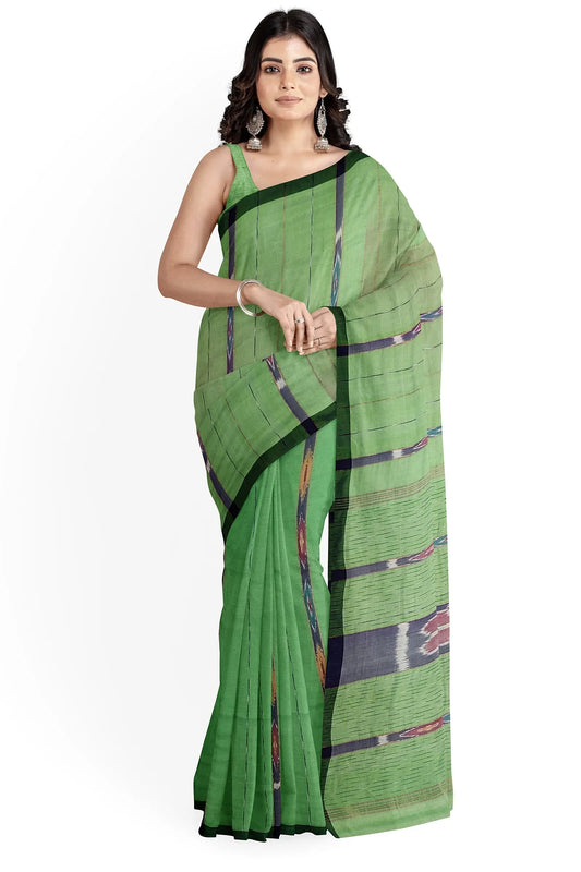 Khadi cotton saree ikkat motif Putul's fashion