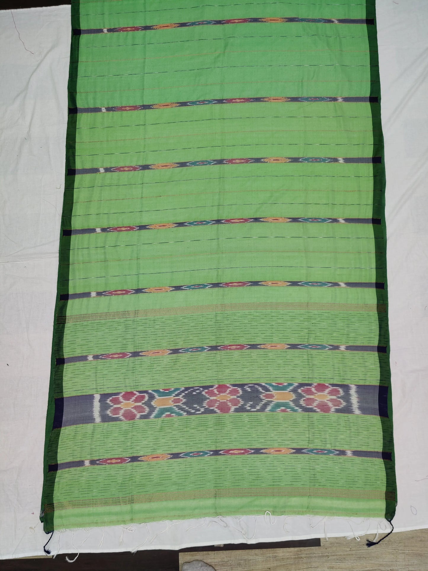 Khadi cotton saree ikkat motif Putul's fashion