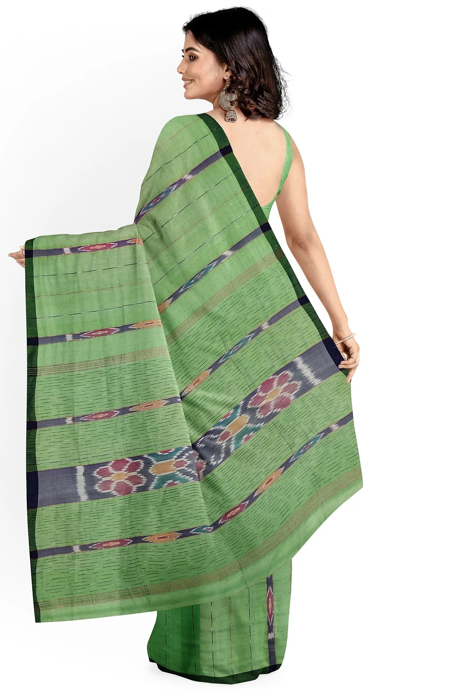 Khadi cotton saree ikkat motif Putul's fashion