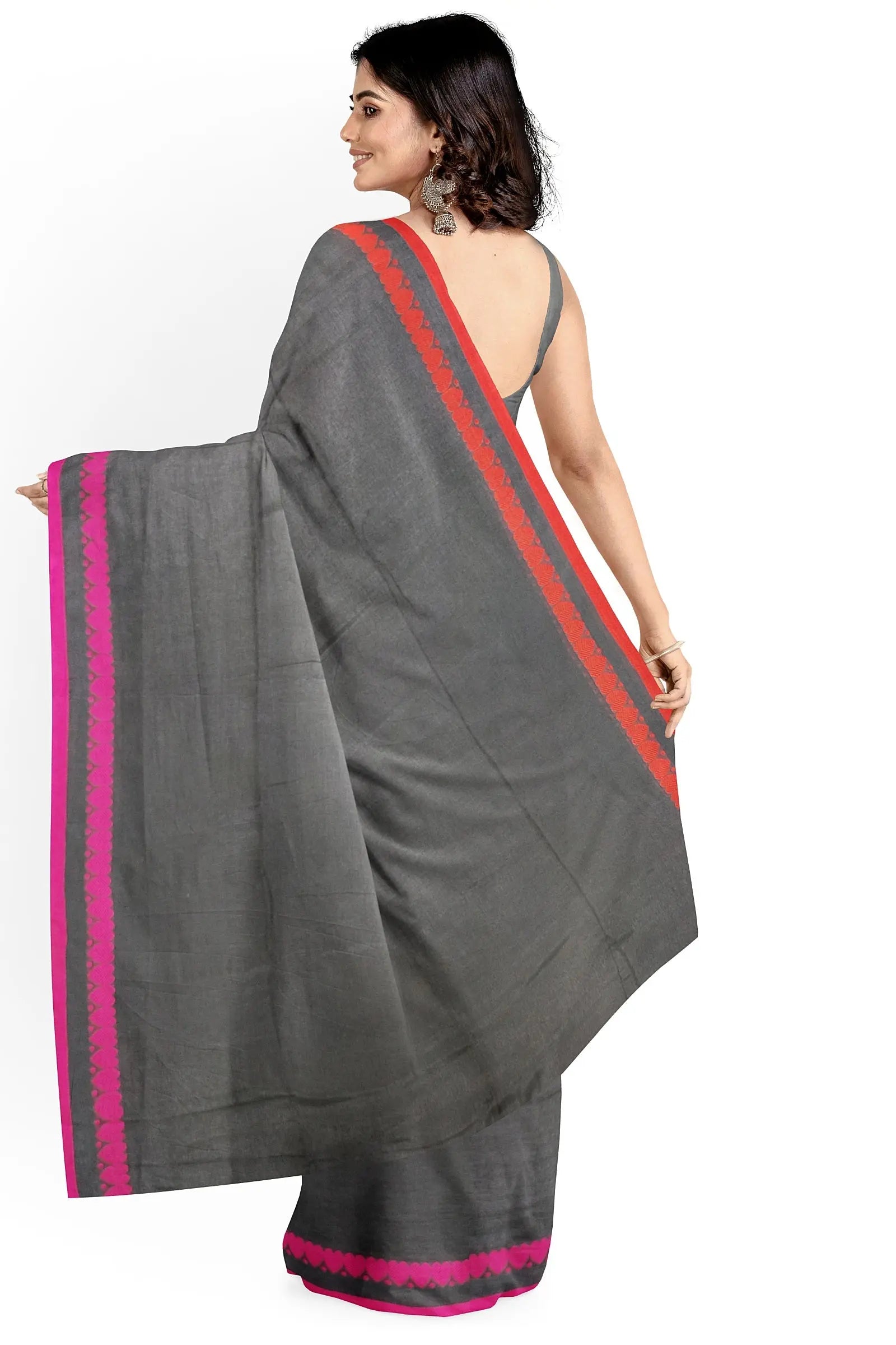 Trendy Handloom Woven Khadi Cotton Sarees With Tassels