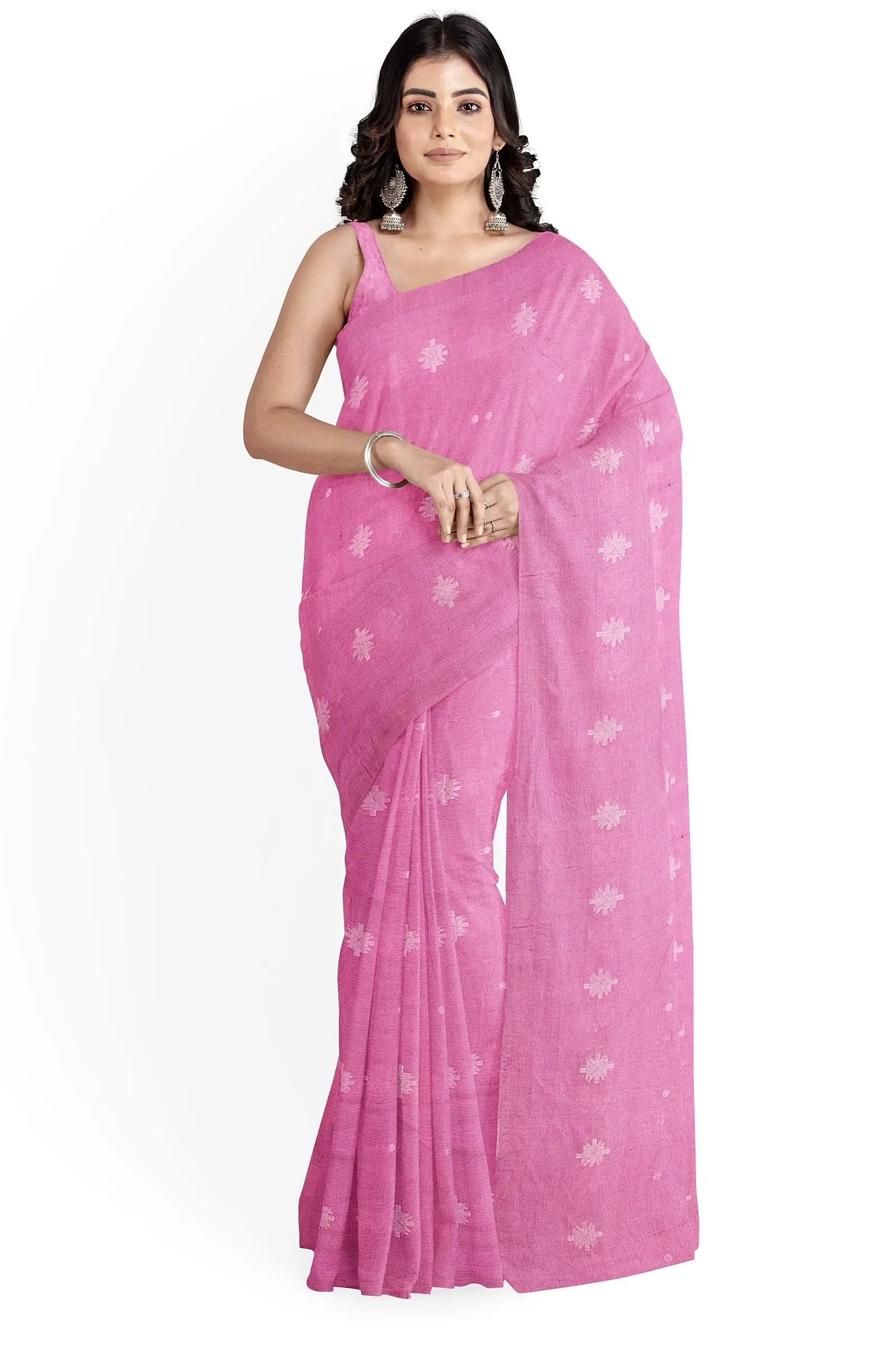 Khadi cotton star baby pink Putul's fashion