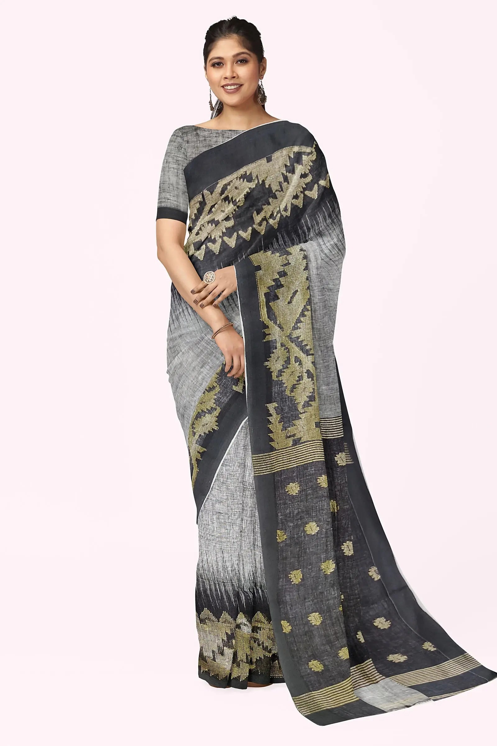 Linen Jamdani saree My Store