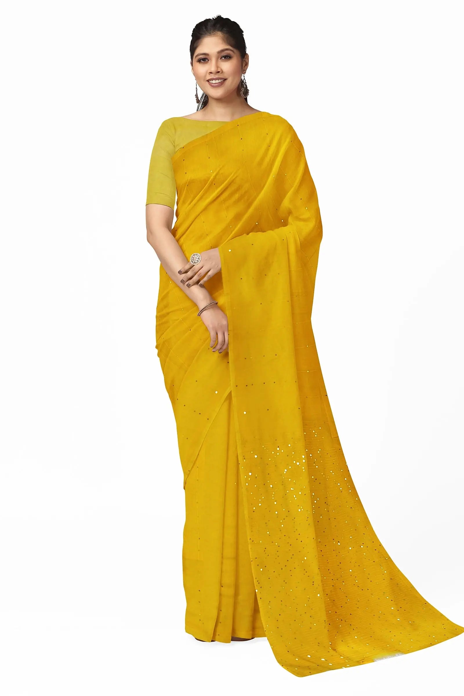 Mal cotton sequins saree Putul's fashion