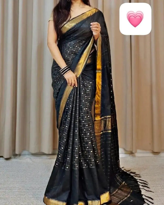 Mangalgiri silk saree with half body check Putul's Fashion