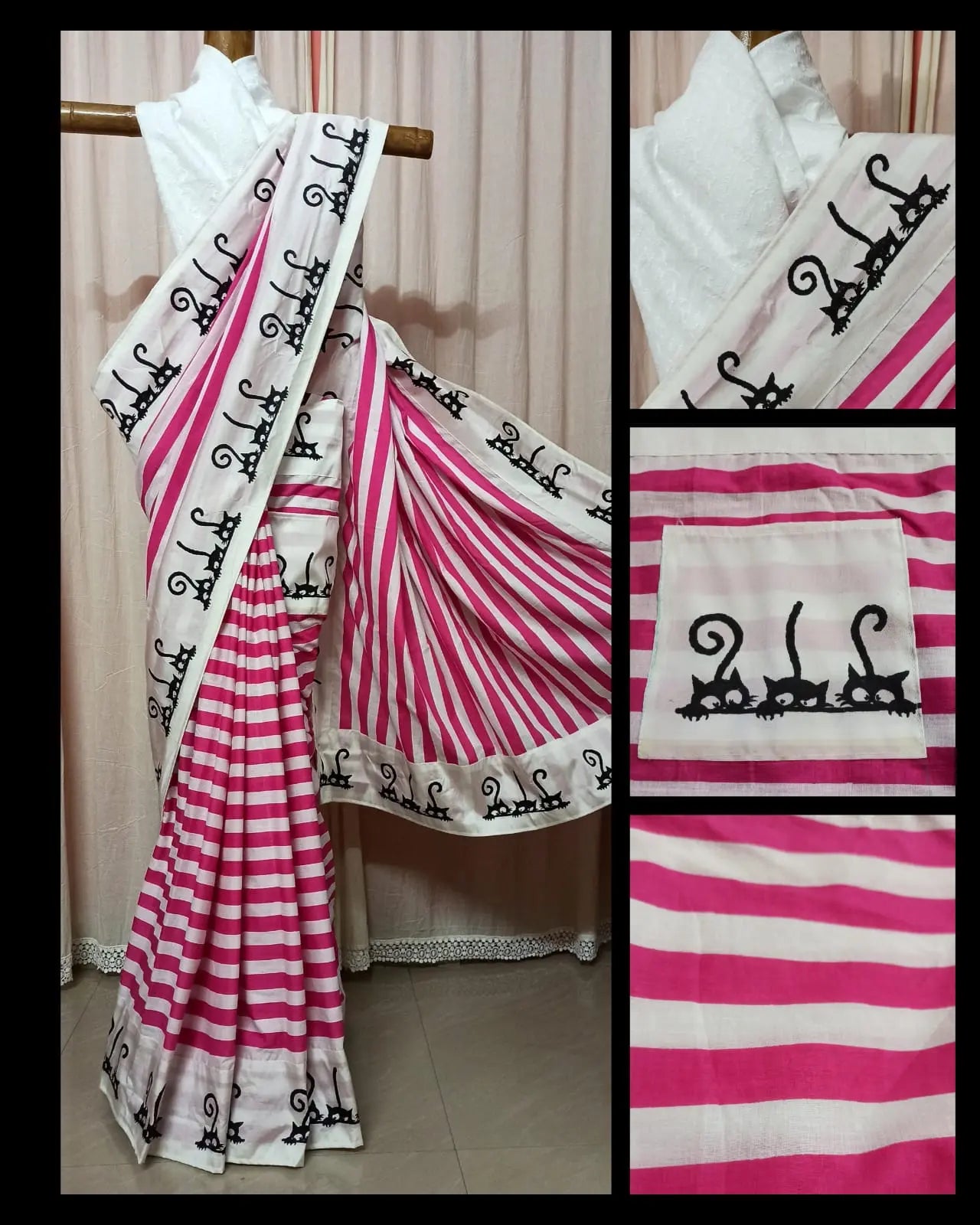 Meowww Khadi cotton saree Putul's fashion