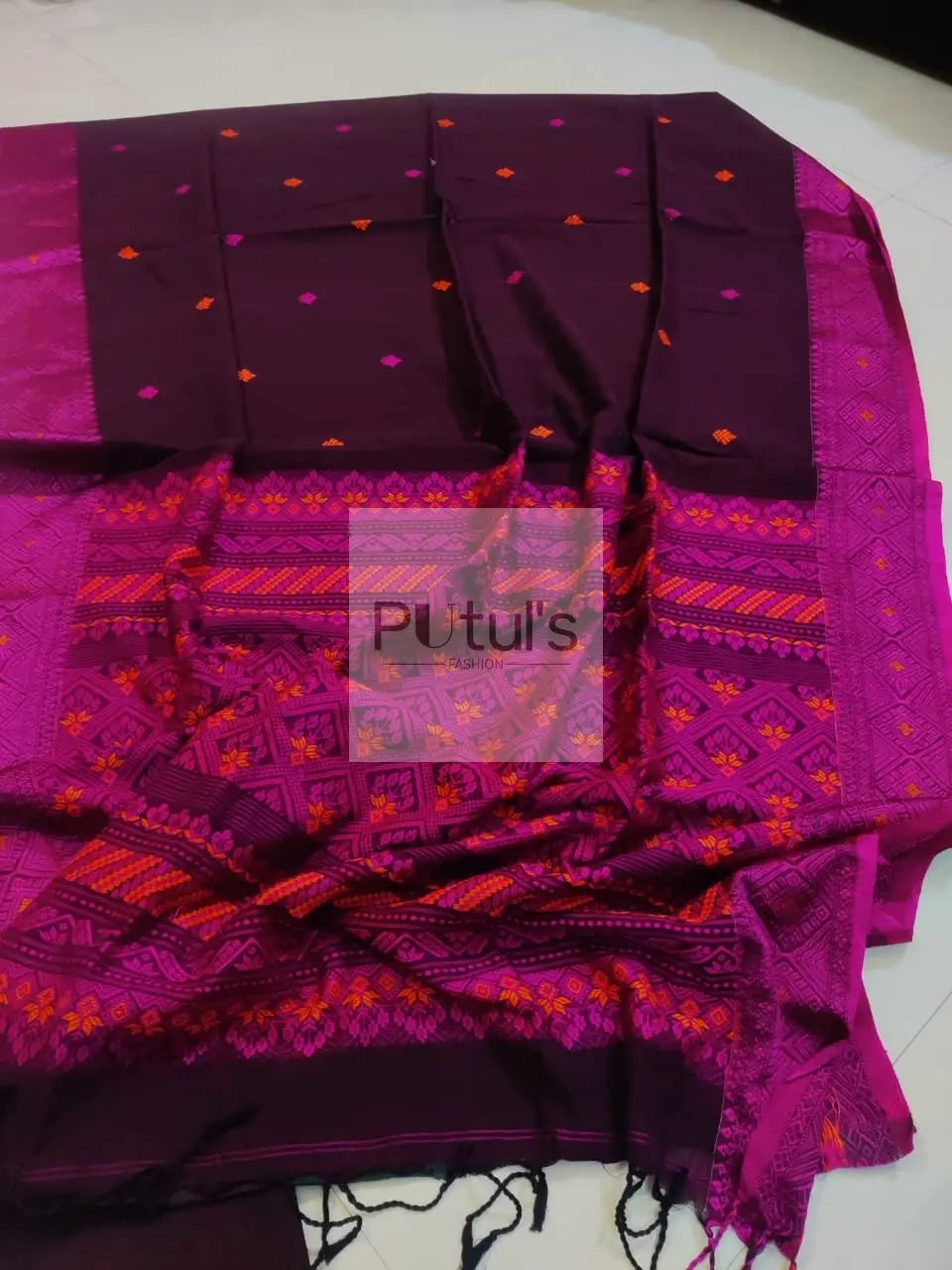 Mercerised cotton saree Putul's fashion