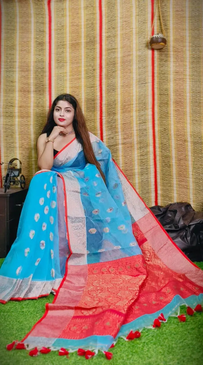 Minakari muslin banarasi saree Putul's fashion