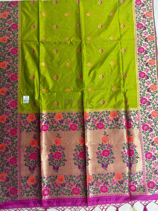 Monipuri silk green saree for special occasion Putul's Fashion